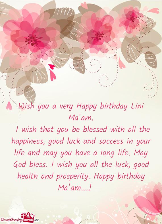 Wish you a very Happy birthday Lini Ma