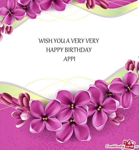 WISH YOU A VERY VERY