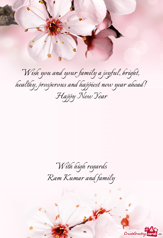 Wish you and your family a joyful, bright,   healthy,