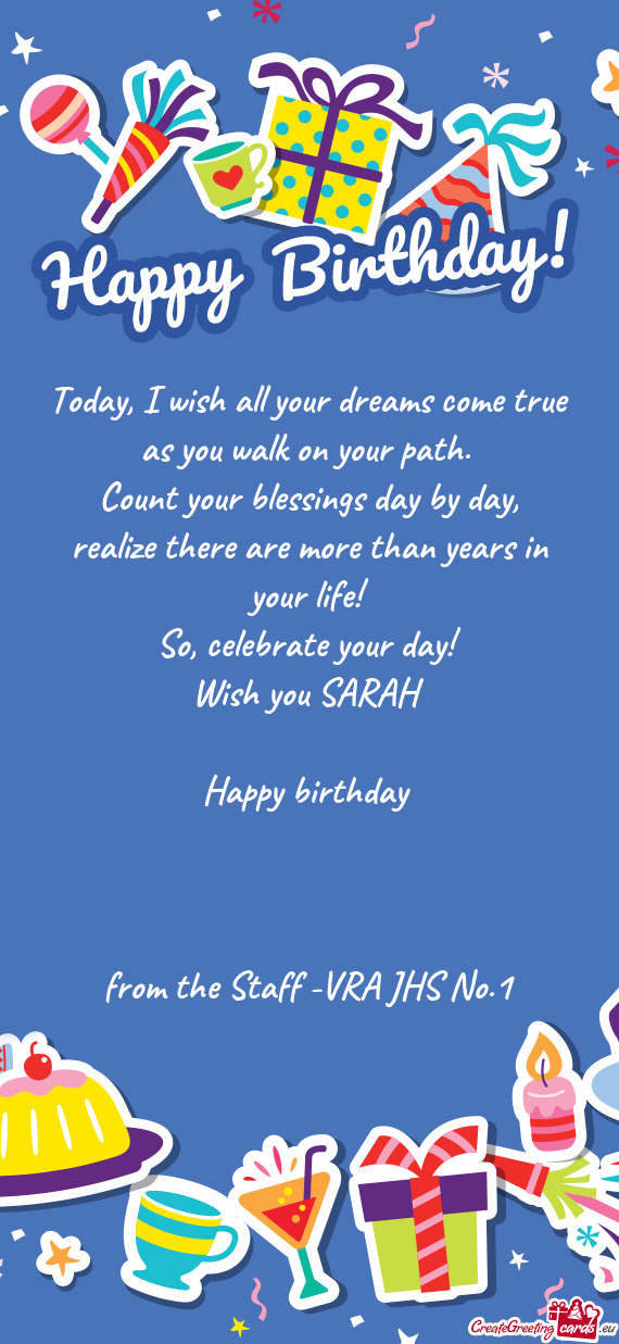 Wish you SARAH