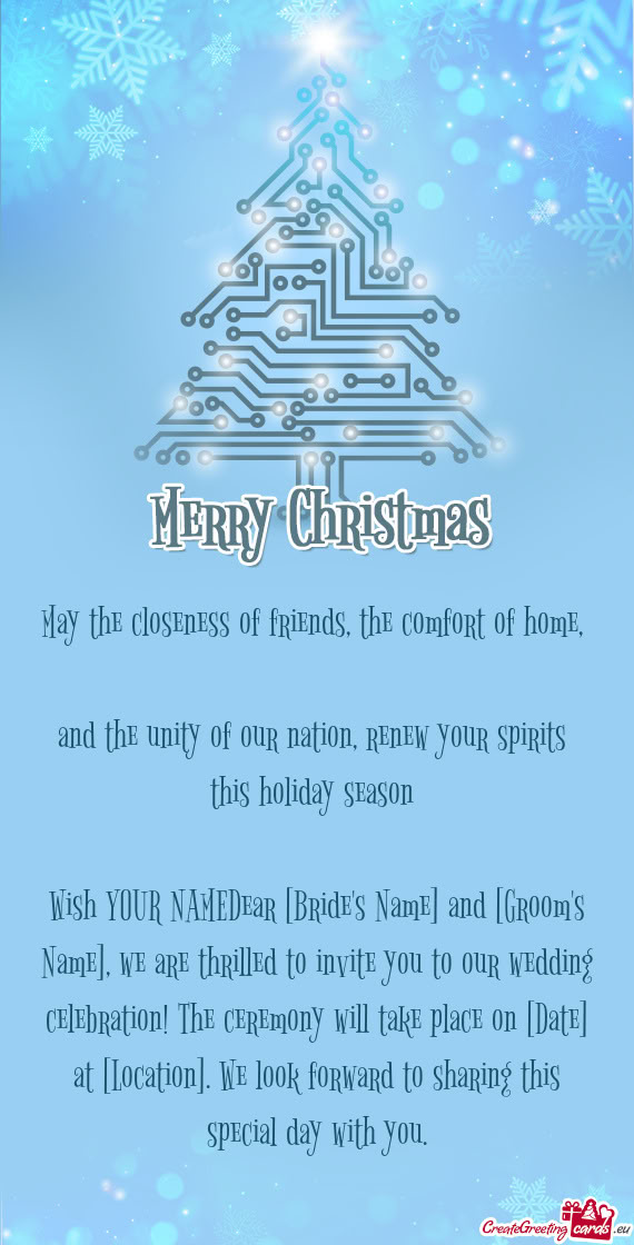 Wish YOUR NAMEDear [Bride