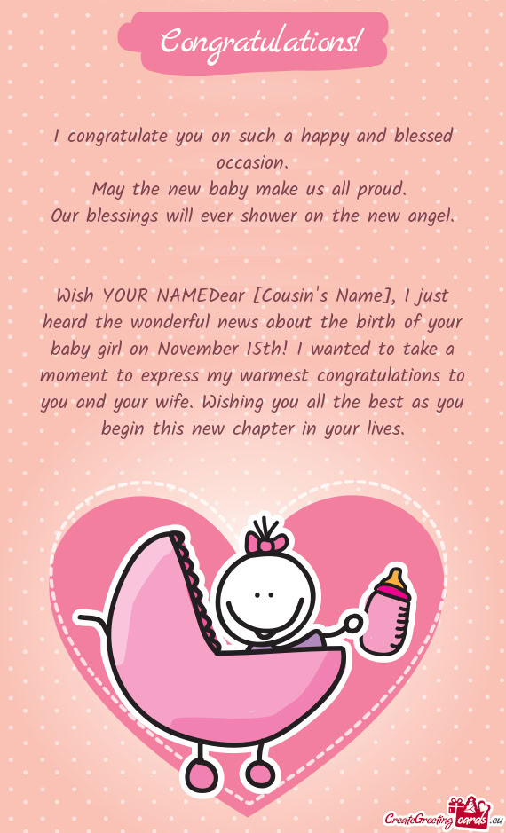 Wish YOUR NAMEDear [Cousin