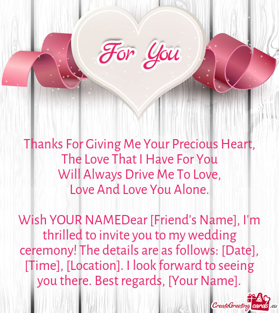 Wish YOUR NAMEDear [Friend