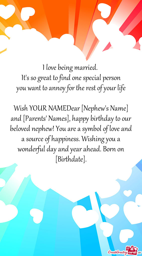 Wish YOUR NAMEDear [Nephew