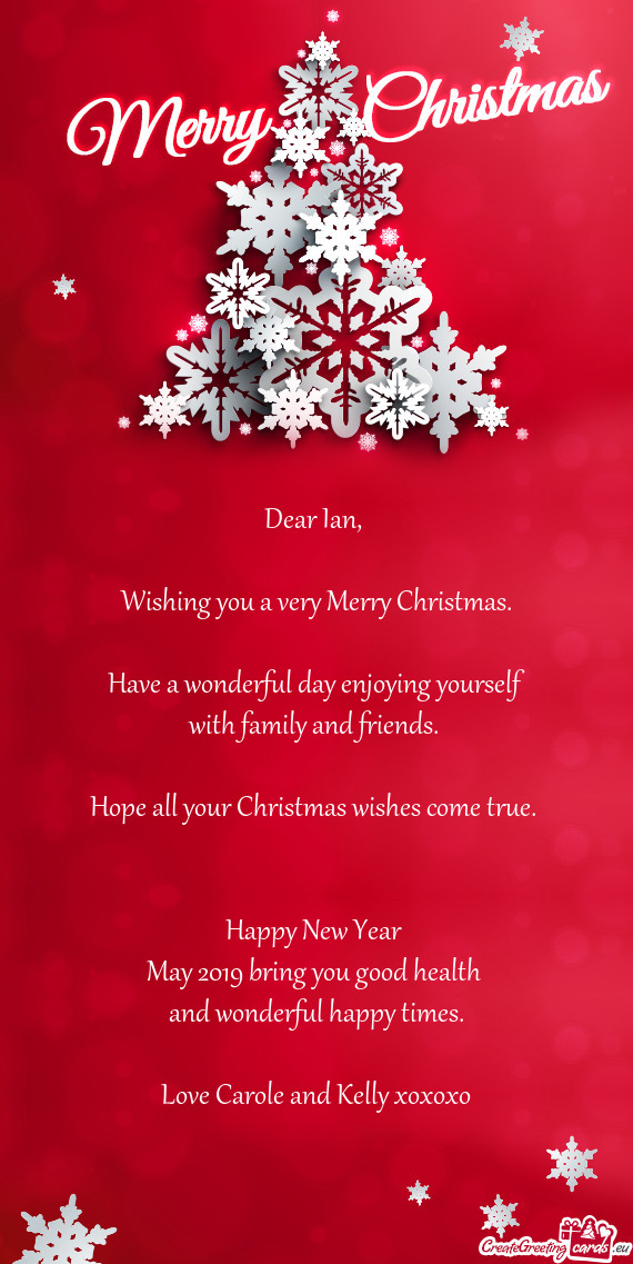 Wishing you a very Merry Christmas