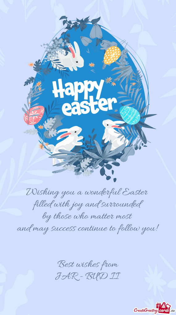 Wishing you a wonderful Easter