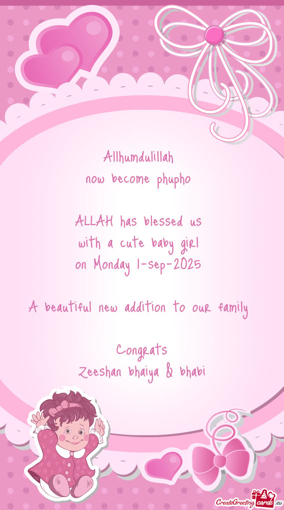 With a cute baby girl