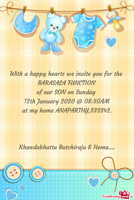 With a happy hearts we invite you for the