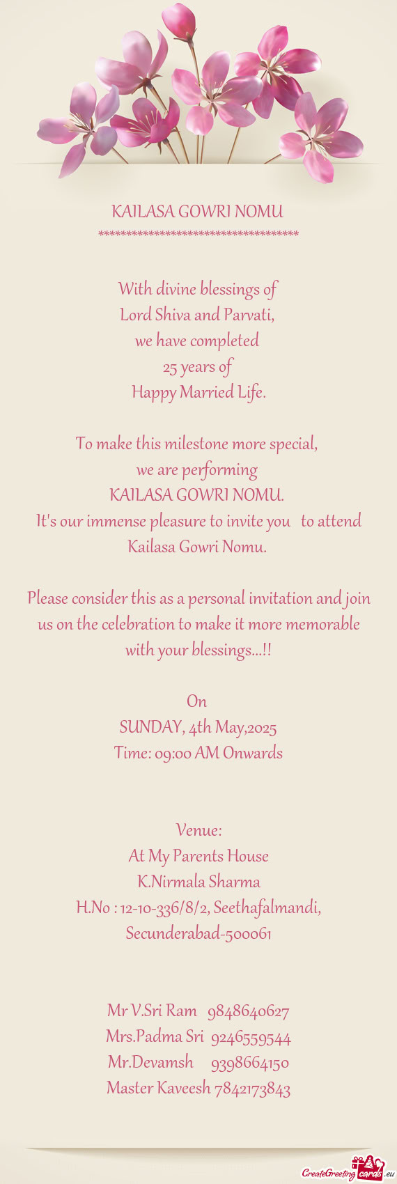 With divine blessings of