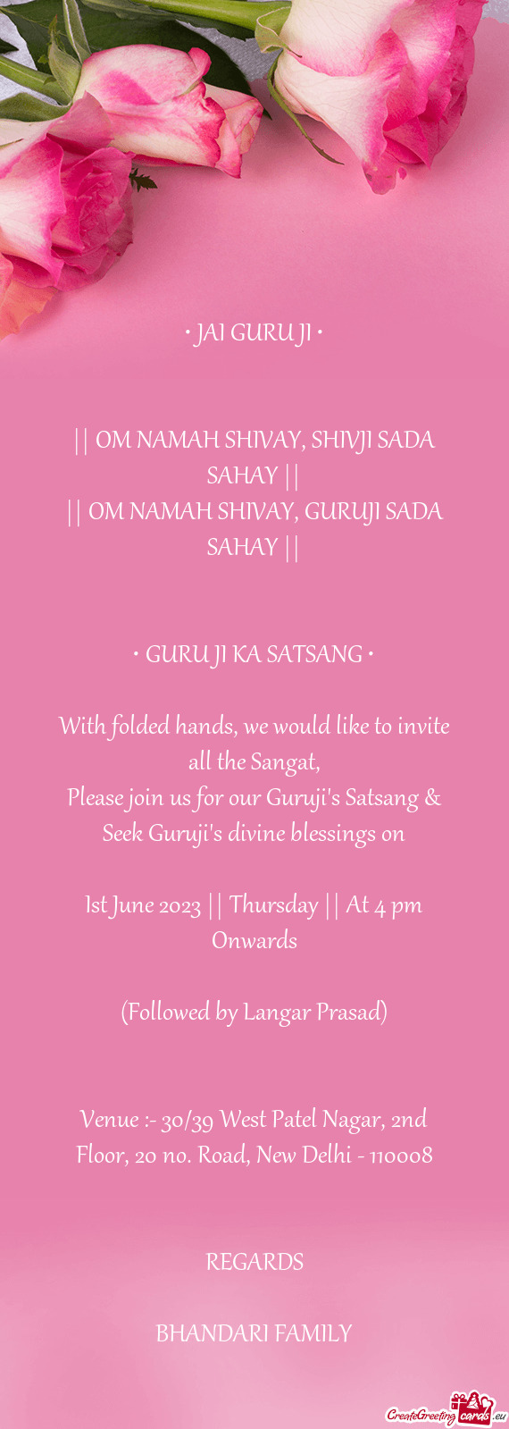 With folded hands, we would like to invite all the Sangat