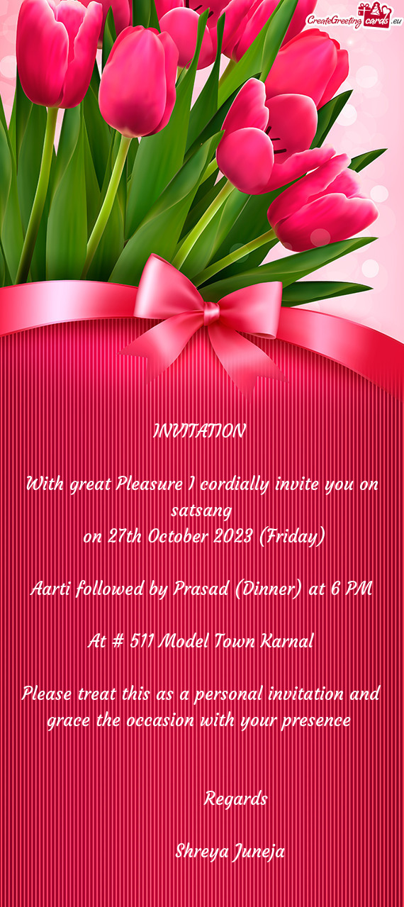 With great Pleasure I cordially invite you on satsang