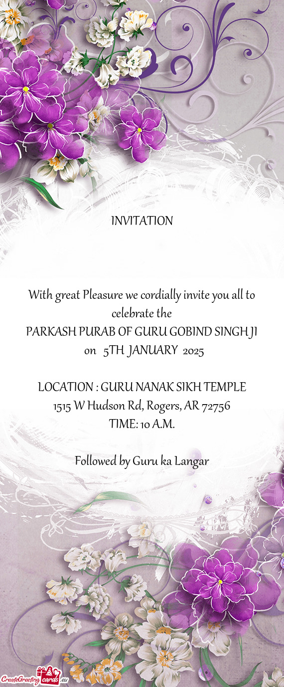 With great Pleasure we cordially invite you all to celebrate the