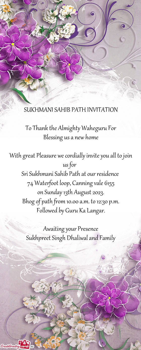 With great Pleasure we cordially invite you all to join us for