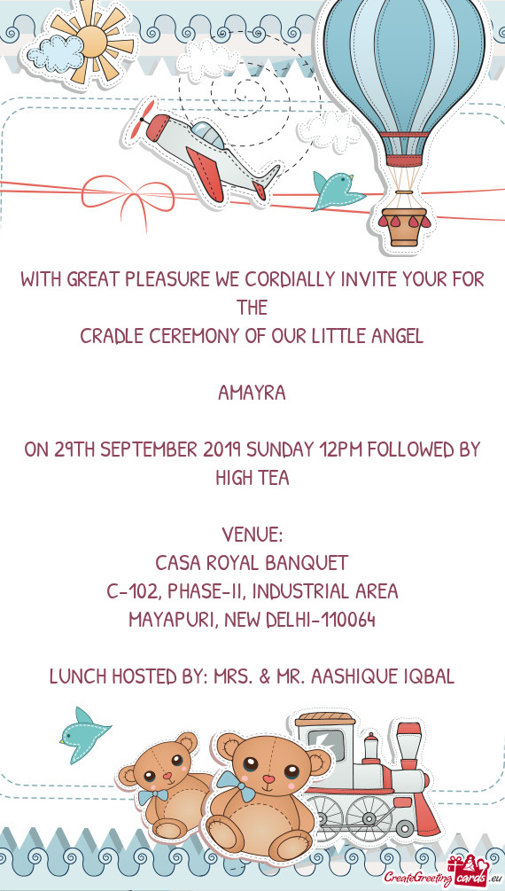 WITH GREAT PLEASURE WE CORDIALLY INVITE YOUR FOR THE