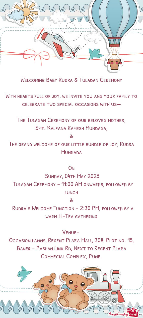 With hearts full of joy, we invite you and your family to celebrate two special occasions with us—