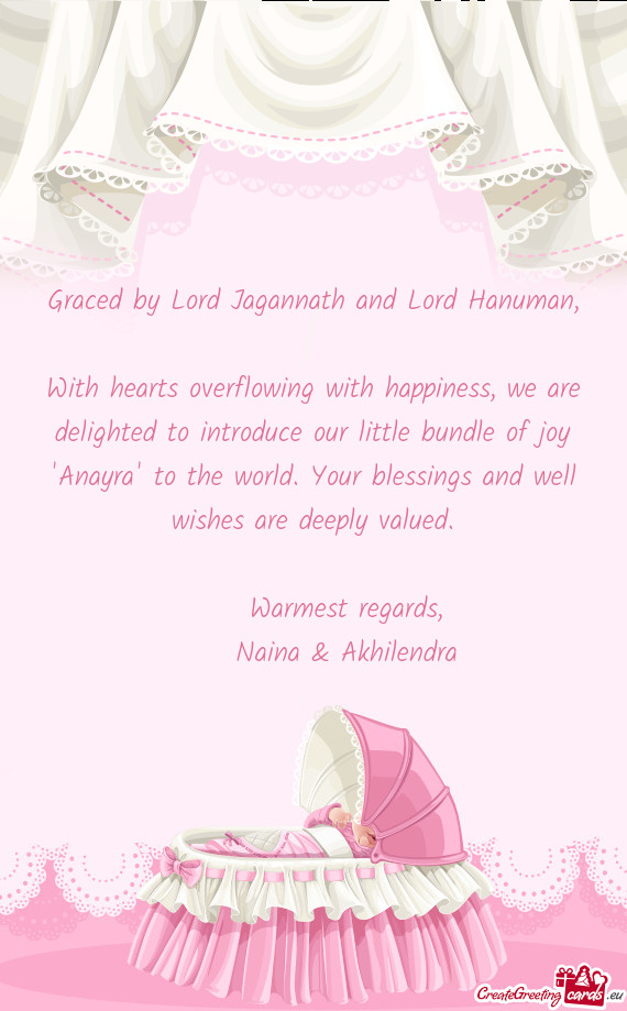 With hearts overflowing with happiness, we are delighted to introduce our little bundle of joy "Anay