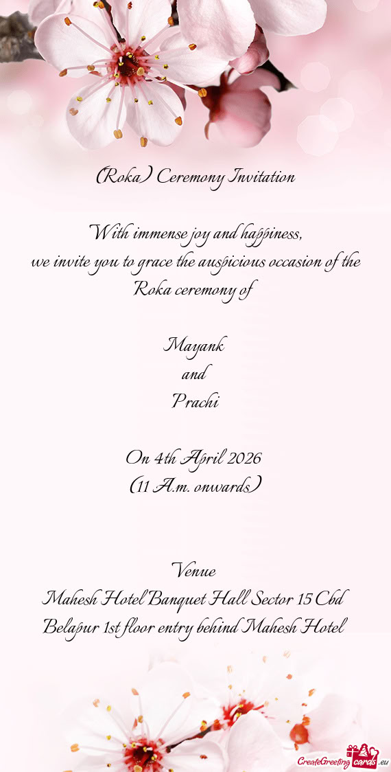 With immense joy and happiness