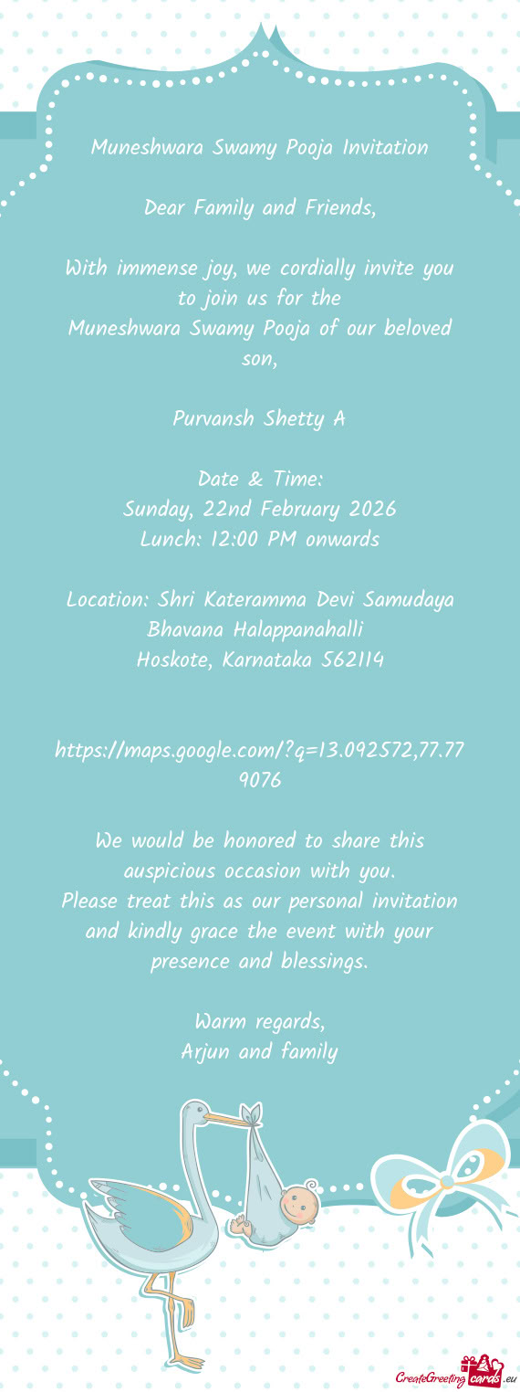 With immense joy, we cordially invite you to join us for the