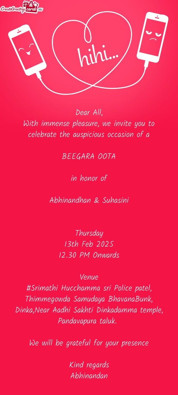 With immense pleasure, we invite you to celebrate the auspicious occasion of a