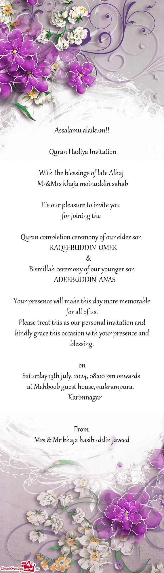 With the blessings of late Alhaj