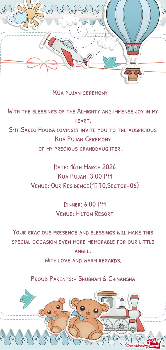 With the blessings of the Almighty and immense joy in my heart