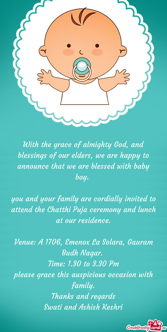 With the grace of almighty God, and blessings of our elders, we are happy to announce that we are bl