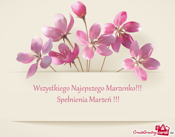 Wszystkiego Najepszego Marzenko!!!
 Spełnienia Marzeń