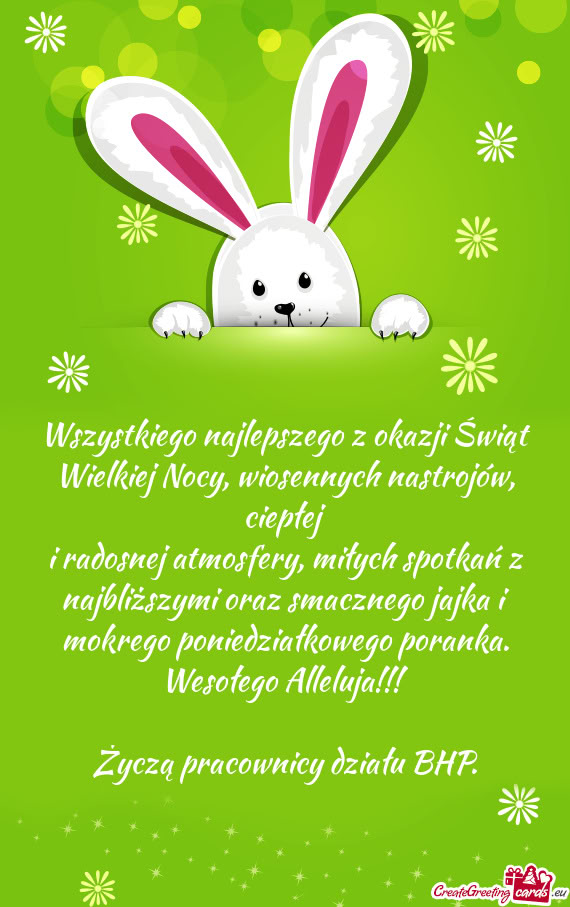 Wszystkiego najlepszego z okazji Świąt Wielkiej Nocy, wiosennych nastrojów, ciepłej