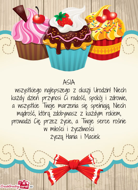 Wszystkiego najlepszego z okazji Urodzin! Niech każdy dzień przynosi Ci radość, spokój i zdrow