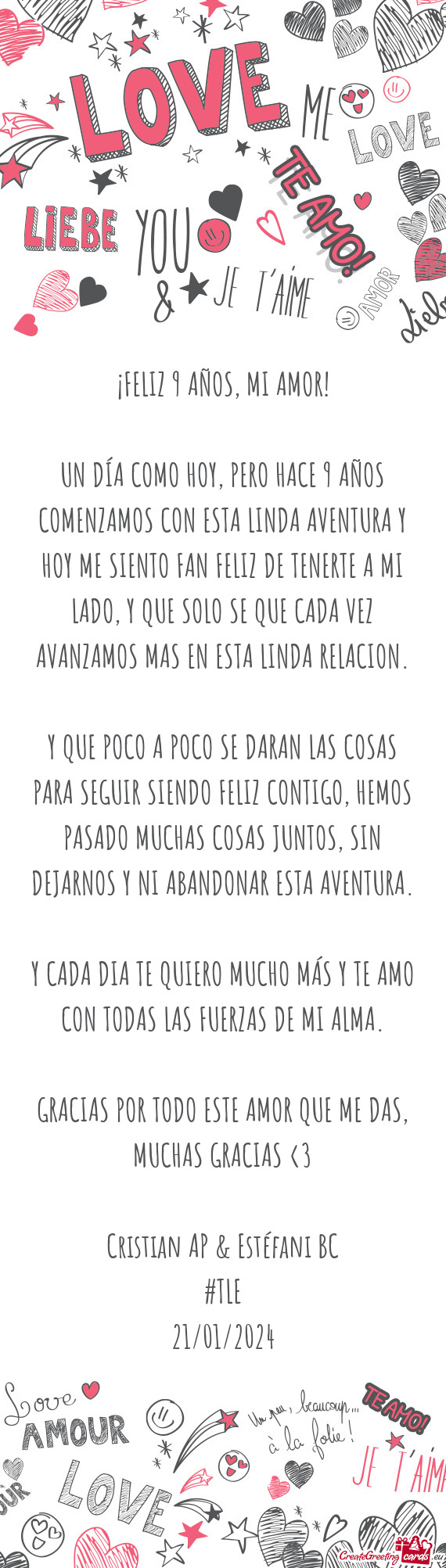 Y QUE POCO A POCO SE DARAN LAS COSAS PARA SEGUIR SIENDO FELIZ CONTIGO, HEMOS PASADO MUCHAS COSAS JUN