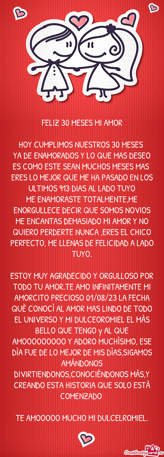 YA DE ENAMORADOS Y LO QUE MAS DESEO ES COMO ESTE SEAN MUCHOS MESES MAS