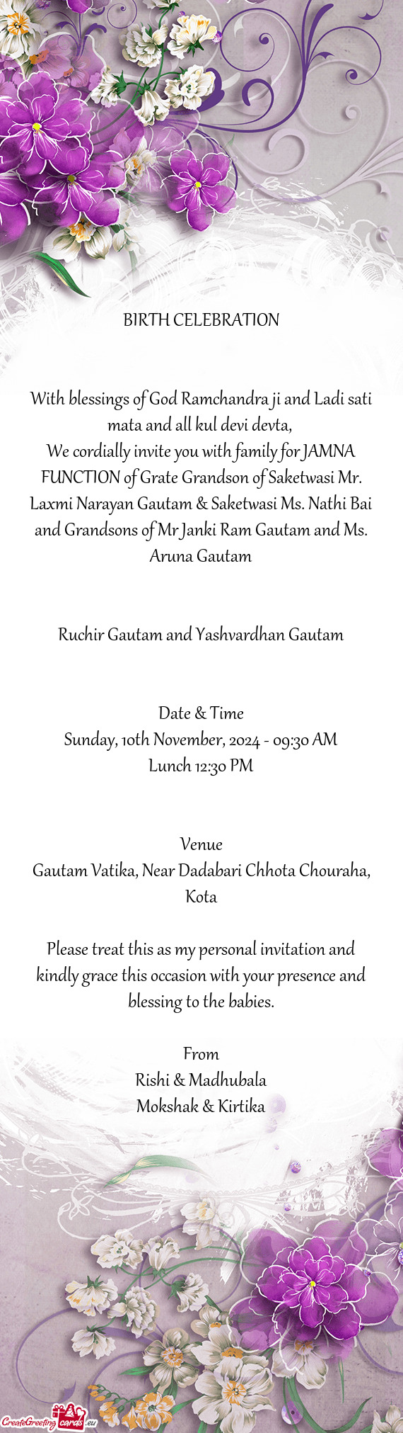 Yan Gautam & Saketwasi Ms. Nathi Bai and Grandsons of Mr Janki Ram Gautam and Ms. Aruna Gautam