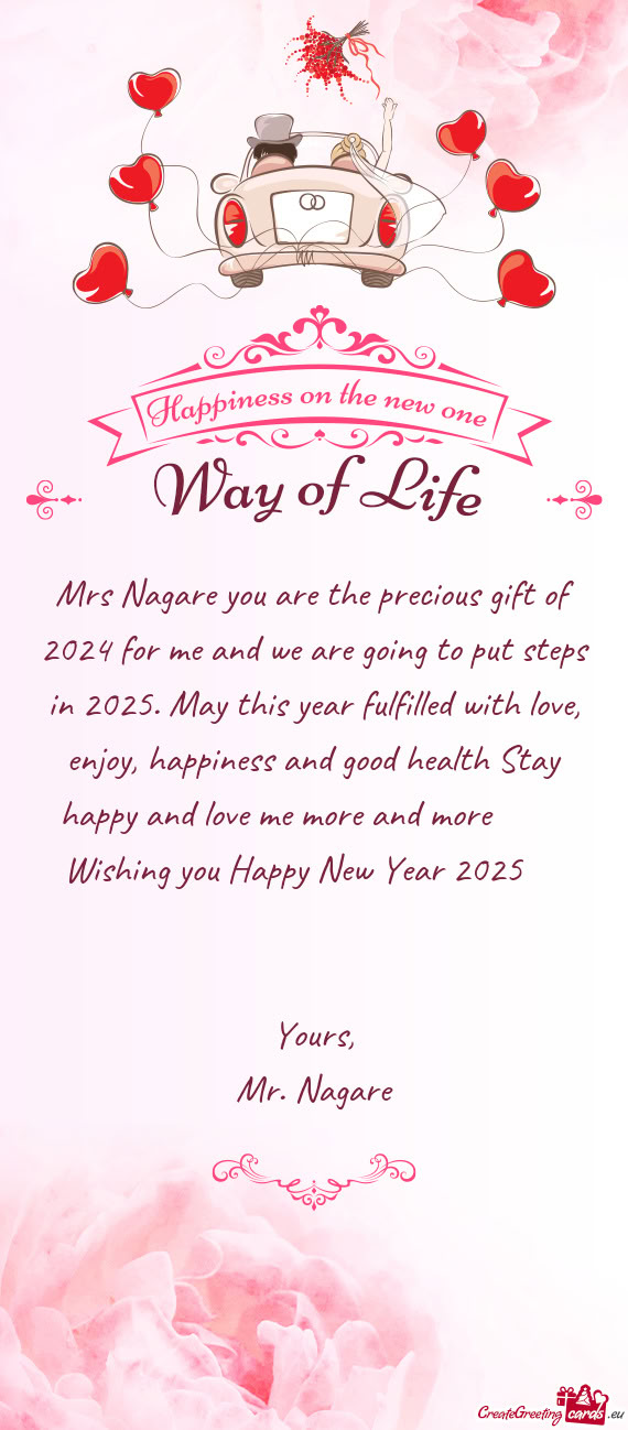 Year fulfilled with love, enjoy, happiness and good health Stay happy and love me more and more 😉