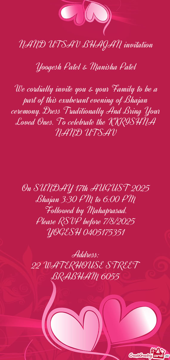 Yoogesh Patel & Manisha Patel