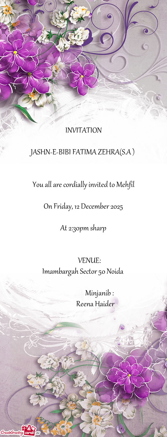 You all are cordially invited to Mehfil