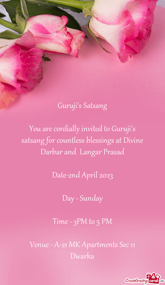 You are cordially invited to Guruji