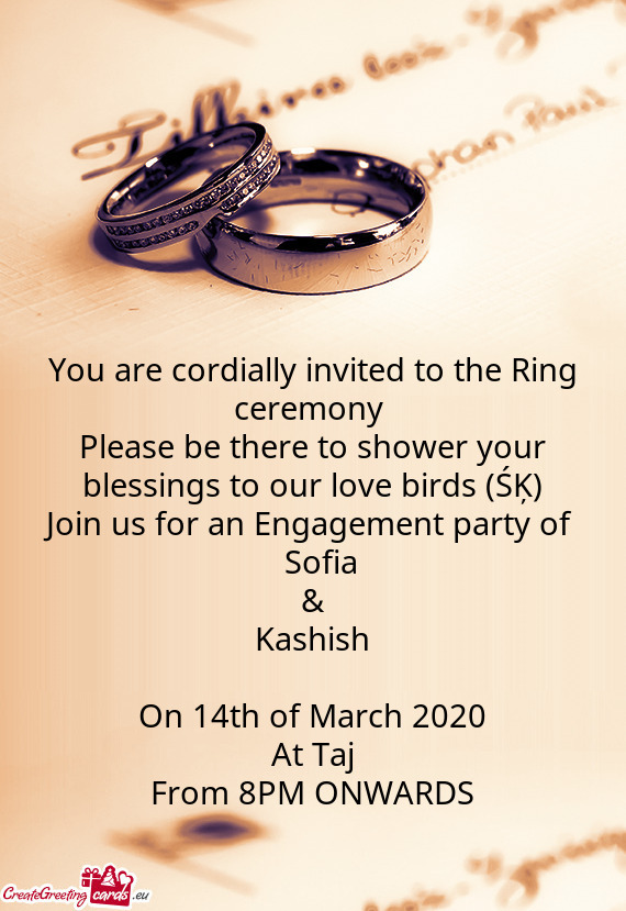 You are cordially invited to the Ring ceremony