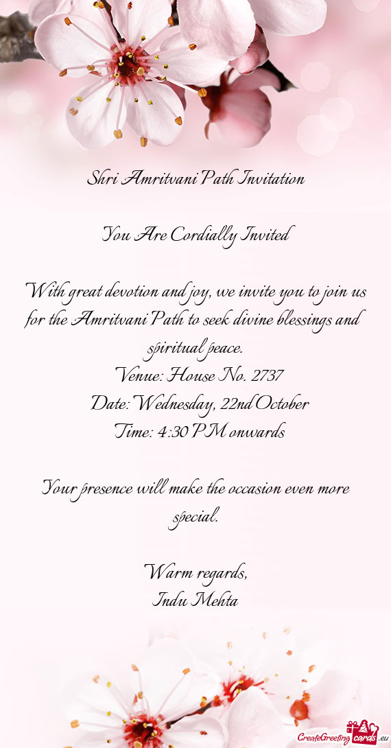 🙏 You Are Cordially Invited 🙏