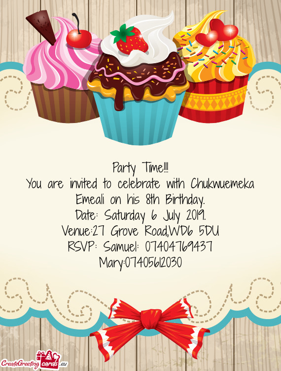 You are invited to celebrate with Chukwuemeka Emeali on his 8th Birthday