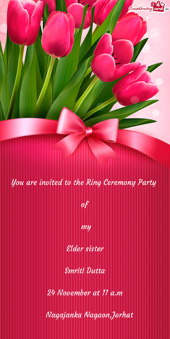 You are invited to the Ring Ceremony Party