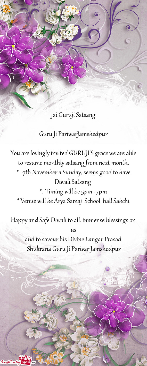 You are lovingly invited GURUJI