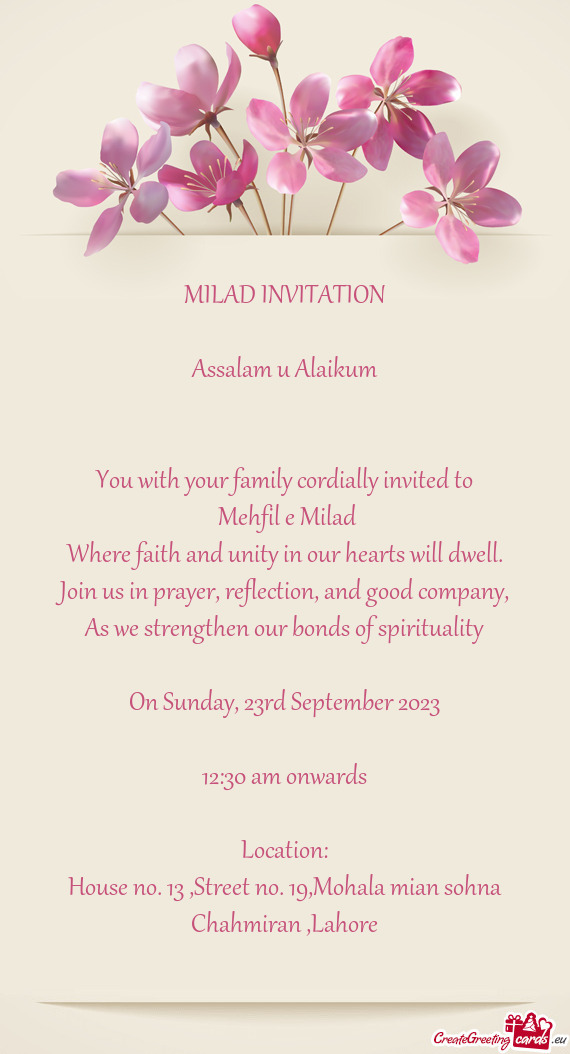 You with your family cordially invited to