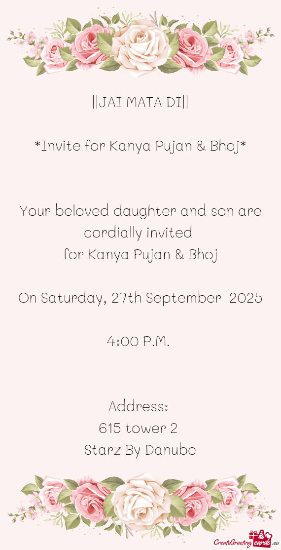 Your beloved daughter and son are cordially invited