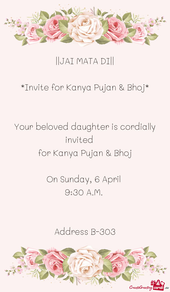 Your beloved daughter is cordially invited 🙏🙏