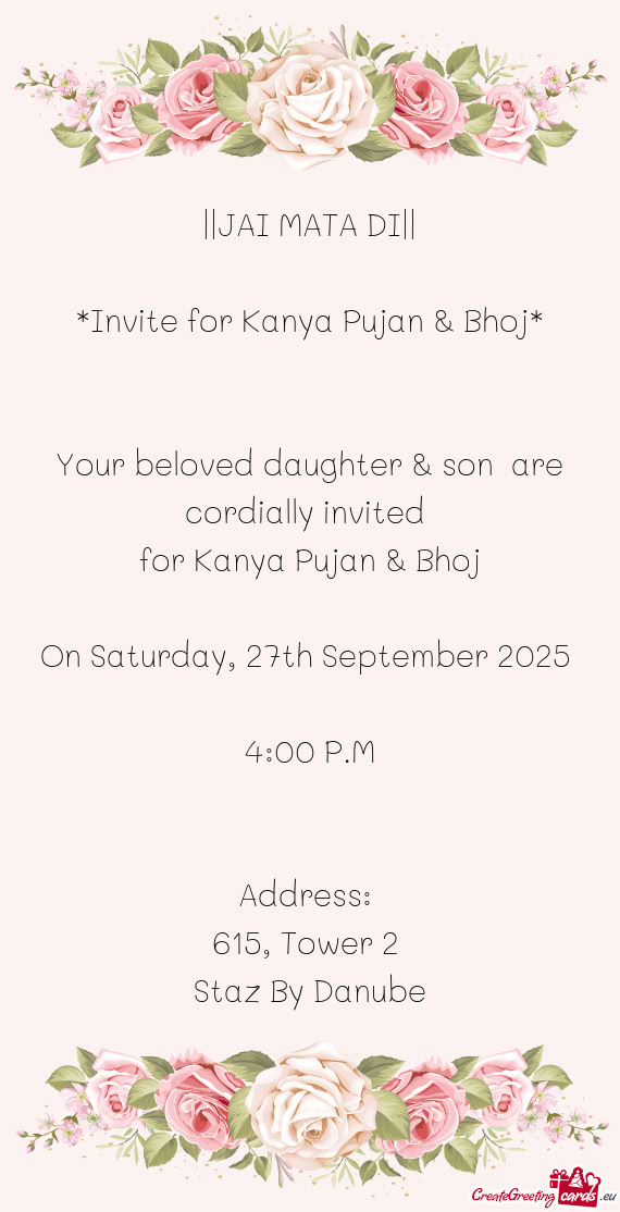 Your beloved daughter & son are cordially invited