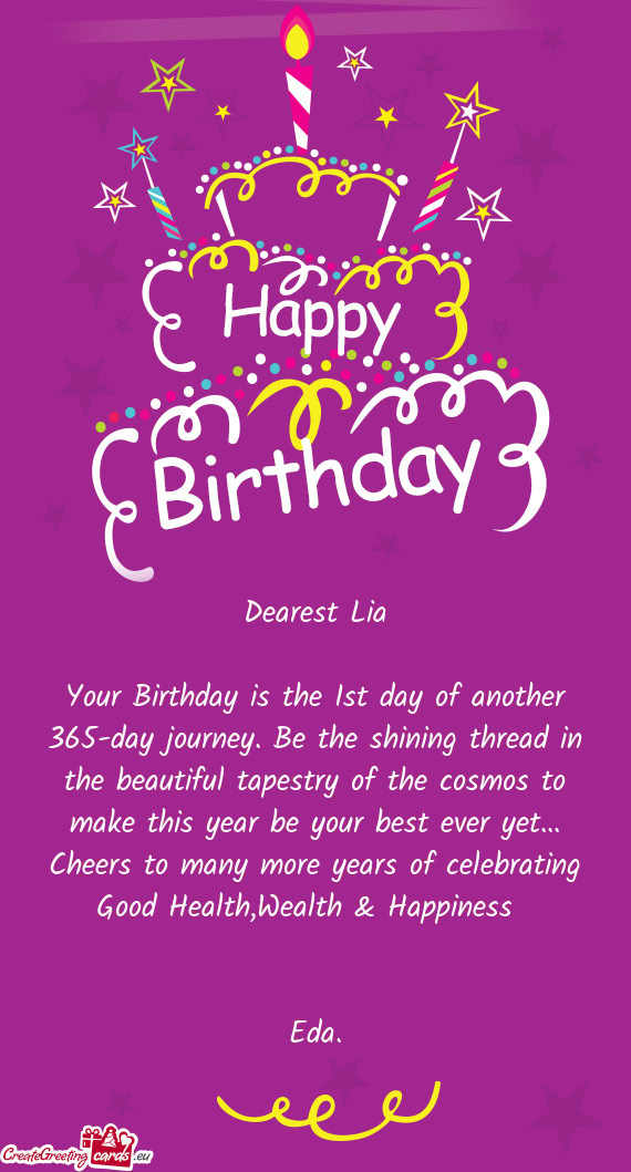 Your Birthday is the Ist day of another