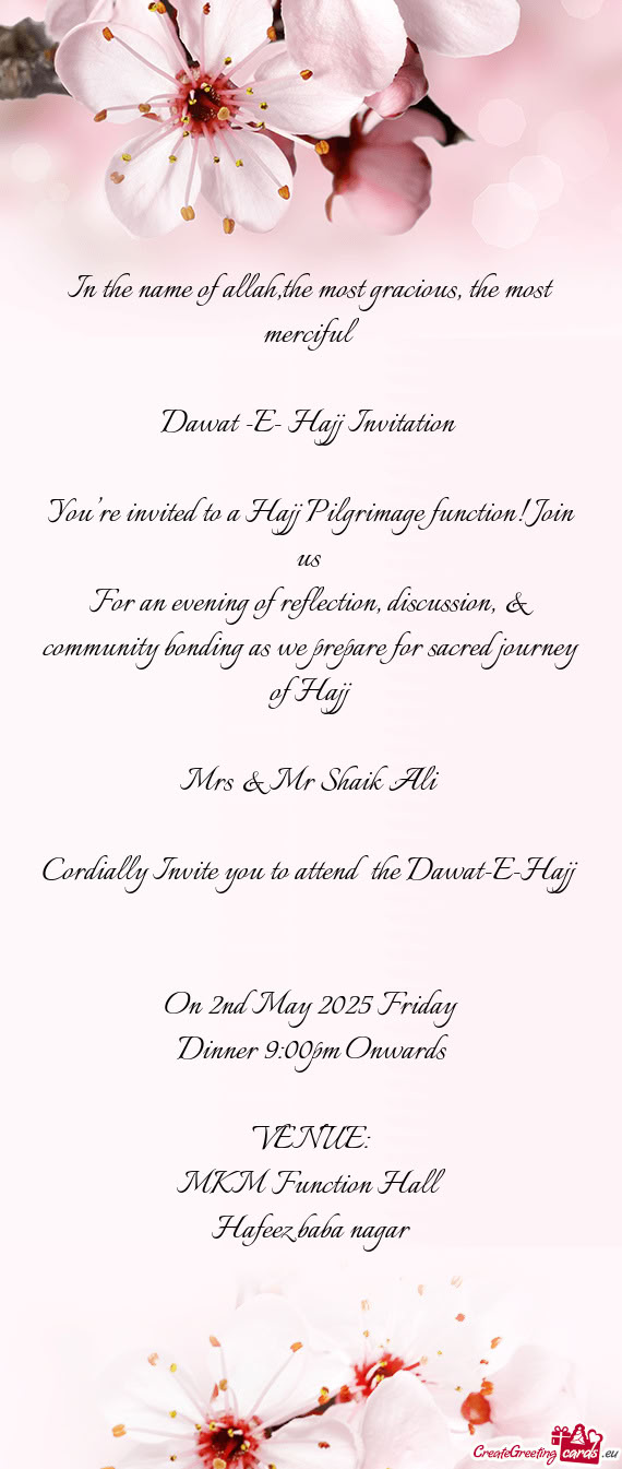 You’re invited to a Hajj Pilgrimage function! Join us