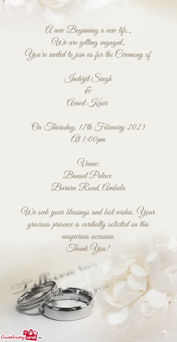 You’re invited to join us for the Ceremony of