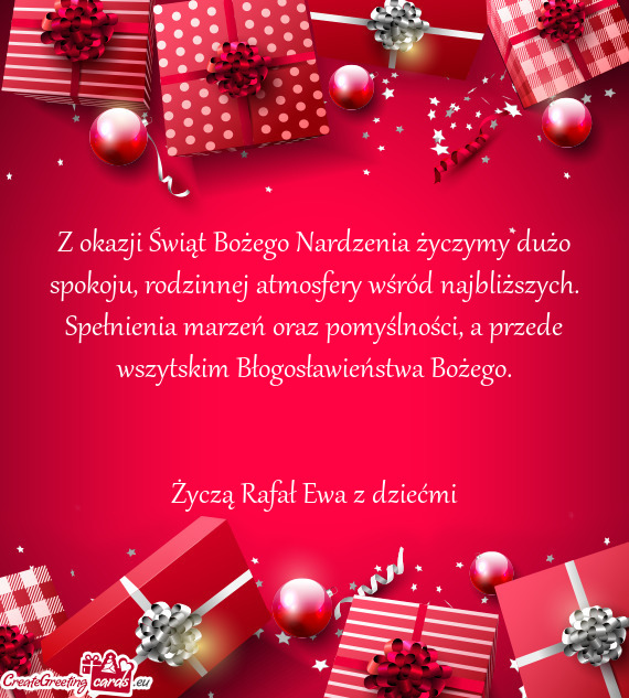 Z okazji Świąt Bożego Nardzenia życzymy dużo spokoju, rodzinnej atmosfery wśród najbliższych