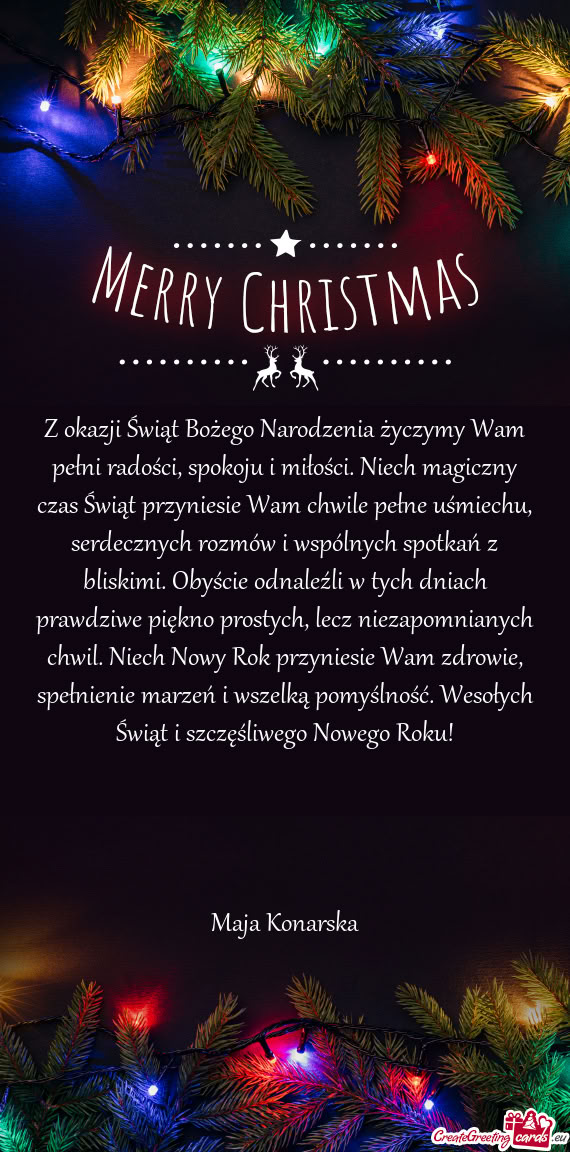 Z okazji Świąt Bożego Narodzenia życzymy Wam pełni radości, spokoju i miłości. Niech magiczn
